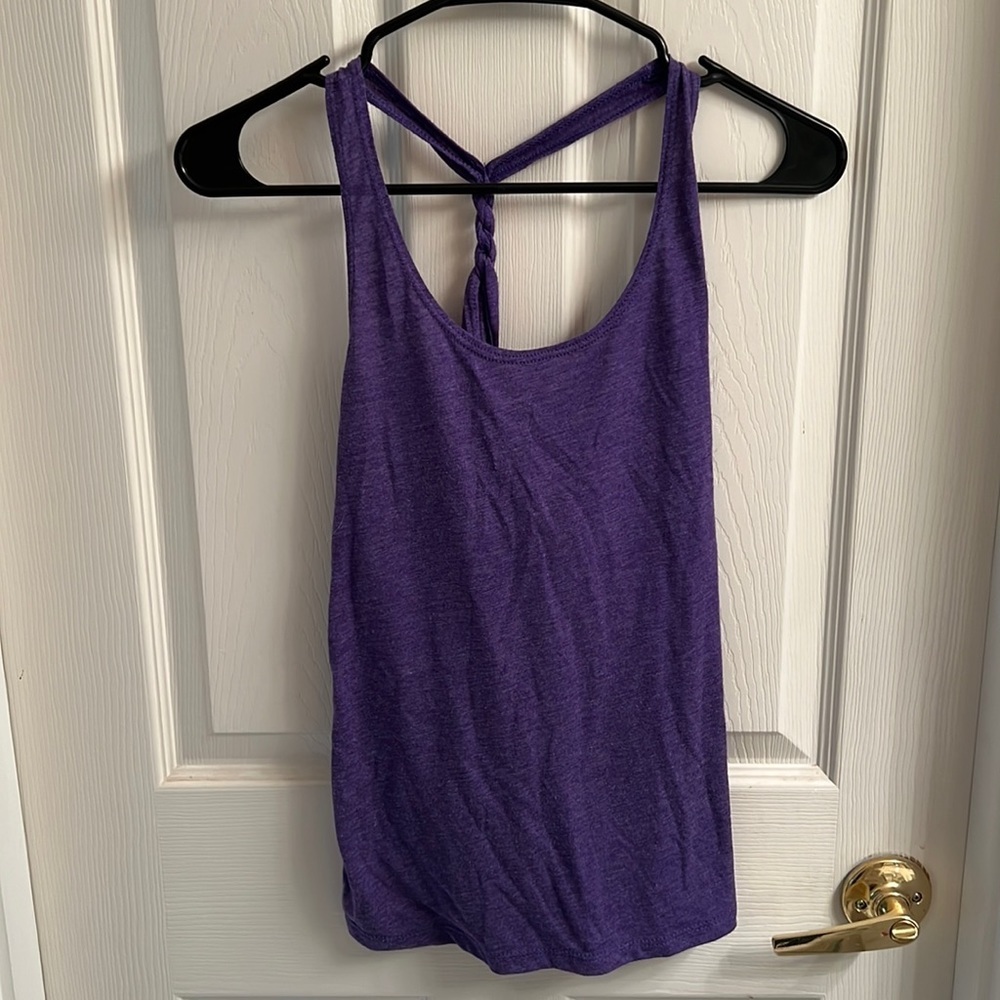 purple athletic work out tank top size small